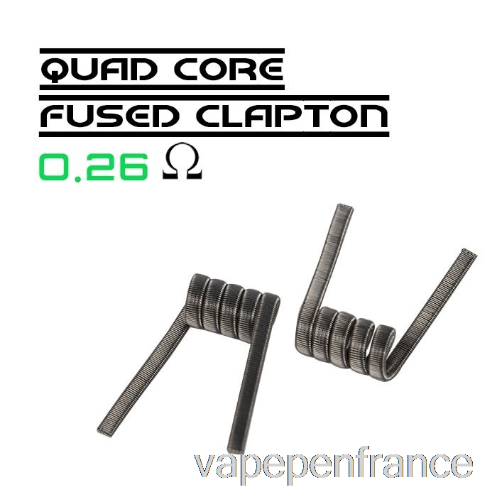 Wotofo Comp Wire - Bobines Préconstruites 0,26 Ohm Quad Core Fused Clapton - Pack De 10 Stylos Vape